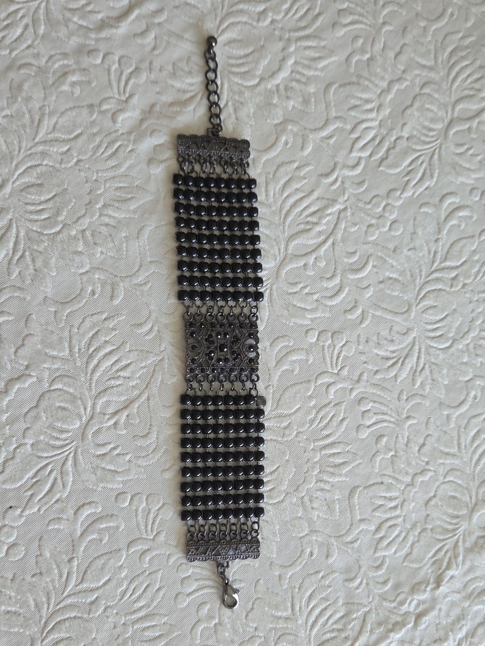 Black Beaded Statement Bracelet - Women Jewelry